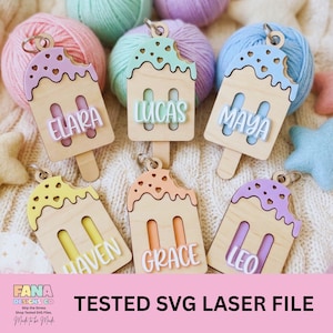 Popsicle Keychain SVG | Bitten Summer Treat Laser Cut File (Digital Download)
