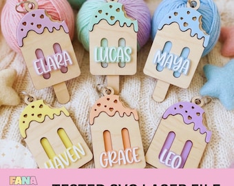 Ijslolly sleutelhanger SVG | Lasergesneden bestand Bitten Summer Treat (digitale download)