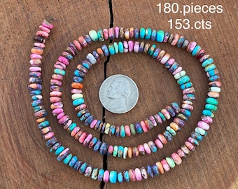 Pink Dahlia 6 MM Rondell Beads - Sold By Pices Losse Gemstone Southwestern