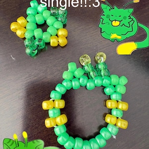 Gnarpy Alien cat Kandi bracelet:3!