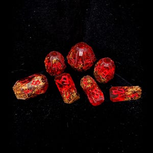 Rune Carved Dice Set - Ruby Reliquary