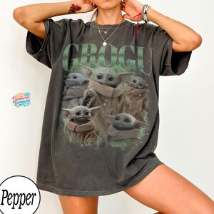 Vintage Disney starwars Grogu Comfort Colors Shirt, Disney Baby Yoda Tee, Retro Sci-Fi Graphic Tee, Mandalorian Gift Shirt, Cute Fan Tee image 2