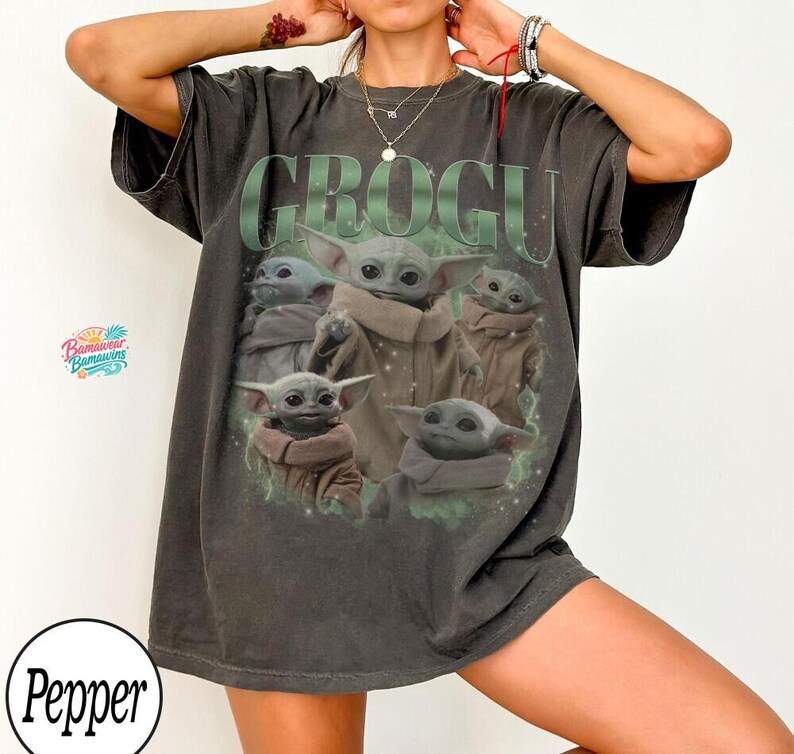 Vintage Disney starwars Grogu Comfort Colors Shirt, Disney Baby Yoda Tee, Retro Sci-Fi Graphic Tee, Mandalorian Gift Shirt, Cute Fan Tee image 2