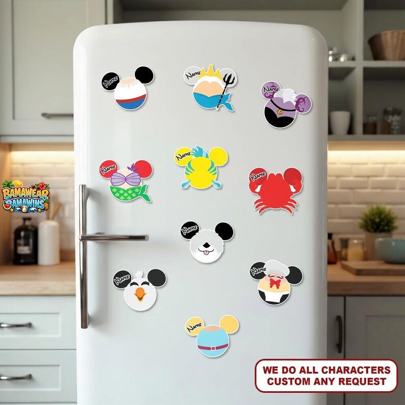 Imán personalizado para la puerta del crucero de La Sirenita de Disney, decoración personalizada para camarotes de Disney Cruise Line, regalos para vacaciones familiares de Disney. imagen 2