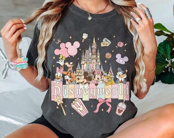 Retro Disneyworld Aesthetic Shirt, Disneyland Girls Trip Shirts, Mickey & Friends Shirt, Disneyland Vacation, Family Trip 2026 Shirts