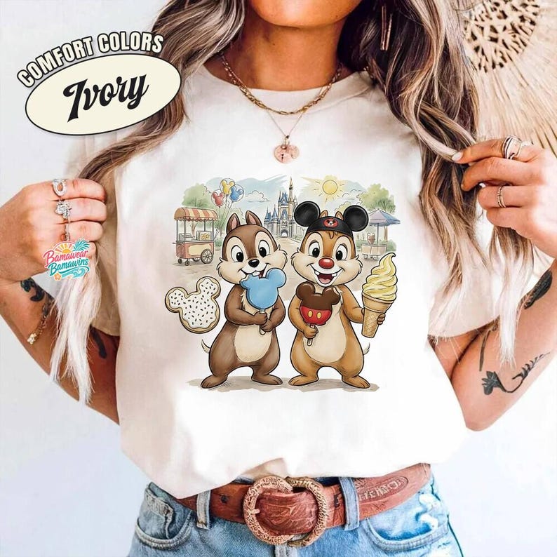 Chip and Dale Disneyland Shirt, Mickey Snacks Theme Park Tee, Comfort Colors Disneyland Trip Top, Walt Disneyland World Apparel image 6