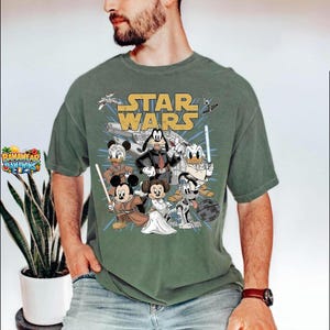 Retro Starwars Mickey & Friends Jedi Shirt, Sci-Fi Cartoon Design, Disneyworld Fan Gift, Family Vacation Digital Download image 5