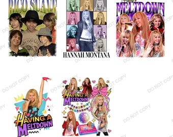 Paquete de imágenes PNG de Hannah Montana, camiseta gráfica de DisneyChannel, camiseta de Rico Suave, camiseta con cita del colapso de Y2K, regalo para fans de la nostalgia de los 2000, camiseta de DisneyChannel