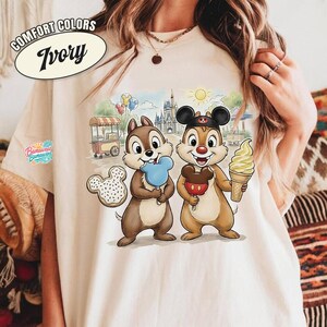 Chip and Dale Disneyland Shirt, Mickey Snacks Theme Park Tee, Comfort Colors Disneyland Trip Top, Walt Disneyland World Apparel image 2
