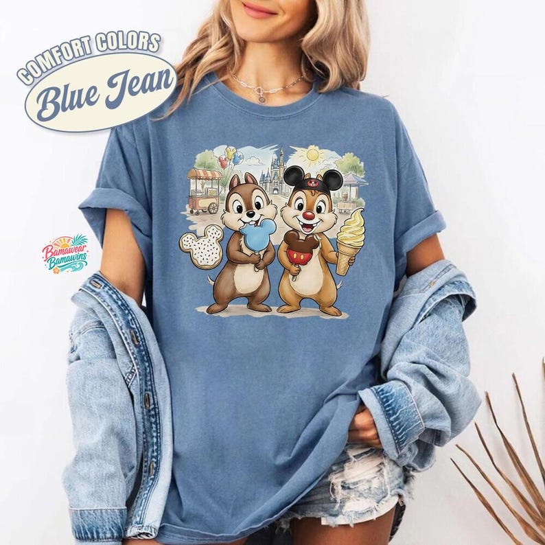 Chip and Dale Disneyland Shirt, Mickey Snacks Theme Park Tee, Comfort Colors Disneyland Trip Top, Walt Disneyland World Apparel image 5