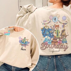 Personalized Name Age Zootopia Birthday Boy Shirt, Disneyland Judy Hopps Nick Wilde Gary De'Snake Birthday Squad Gift, Disneyland Family Tee image 2