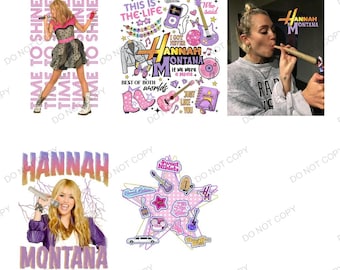 Archivos PNG de Hannah Montana, descarga instantánea vintage de DisneyChannel, camiseta de estrella del pop, camiseta gráfica de nostalgia de los 2000, DisneyChannel clásico
