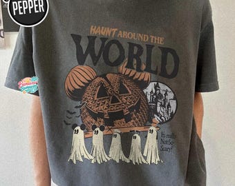 Haunt Around The World Shirt, Disney Epcot Halloween Shirt, Mickey And Friends Shirt, It's Really Not So Scary, Halloween Pumpkin Shirt