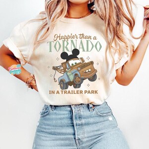 Funny Tornado Trailer Park Tow Mater Shirt, Mickey Ears Retro Trip, Cars Land Vacation Tee, Matching Magic Kingdom Apparel, Park Top image 3