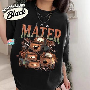 Vintage Bootleg Tow Mater Shirt, Radiator Springs Disneyland Cars Comfort Colors Tee, Disneyland Family Trip 2026 Tees image 1