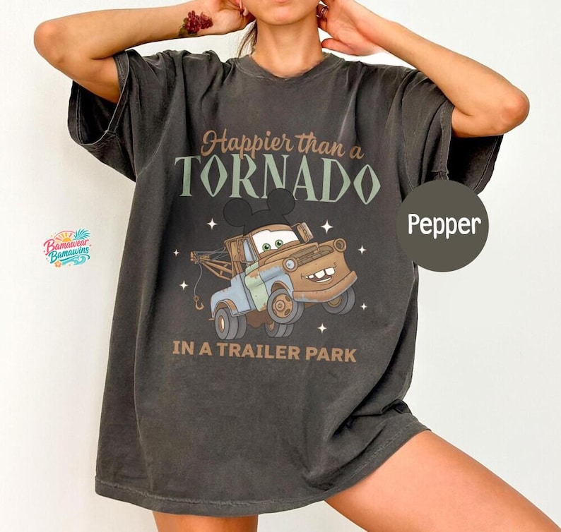 Funny Tornado Trailer Park Tow Mater Shirt, Mickey Ears Retro Trip, Cars Land Vacation Tee, Matching Magic Kingdom Apparel, Park Top image 1