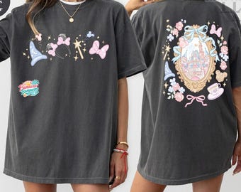 Coquette Bow Disney Castle Shirt, Disney Trip Tee,Magical Castle Shirt,Disneyworld Shirt, Disney Vacation Shirt, Girls Trip Shirt,