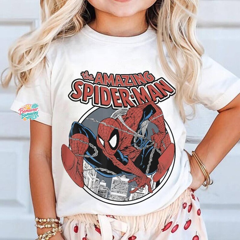 The Amazing Spidey-Man Shirt, Retro Peter Parker Tee, Vintage Comic Graphic Top, Comfort Colors Tee, Superhero Gift for Her, Marvel Fan Gift image 2