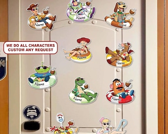 Personalized Disney Toy Story Cruise Door Magnet, Disney Cruise Line Stateroom Decoration, Disney Trip Buzz and Woody Summer Vacation Magnet