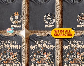 Custom Disney Mickey's Not So Scary Halloween Party 2026 Shirt, Custom Skeleton Disney Halloween Shirt, 2026 Halloween Disney Family Shirts