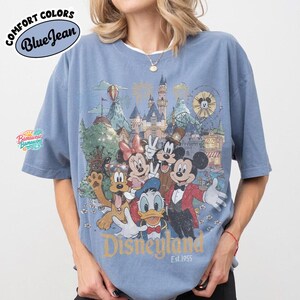 Comfort Color Vintage Disneyland California Shirt, Mickey and Friends Tee, Disney Trip Family Shirt, Disneyland Family Vacation Shirt image 6