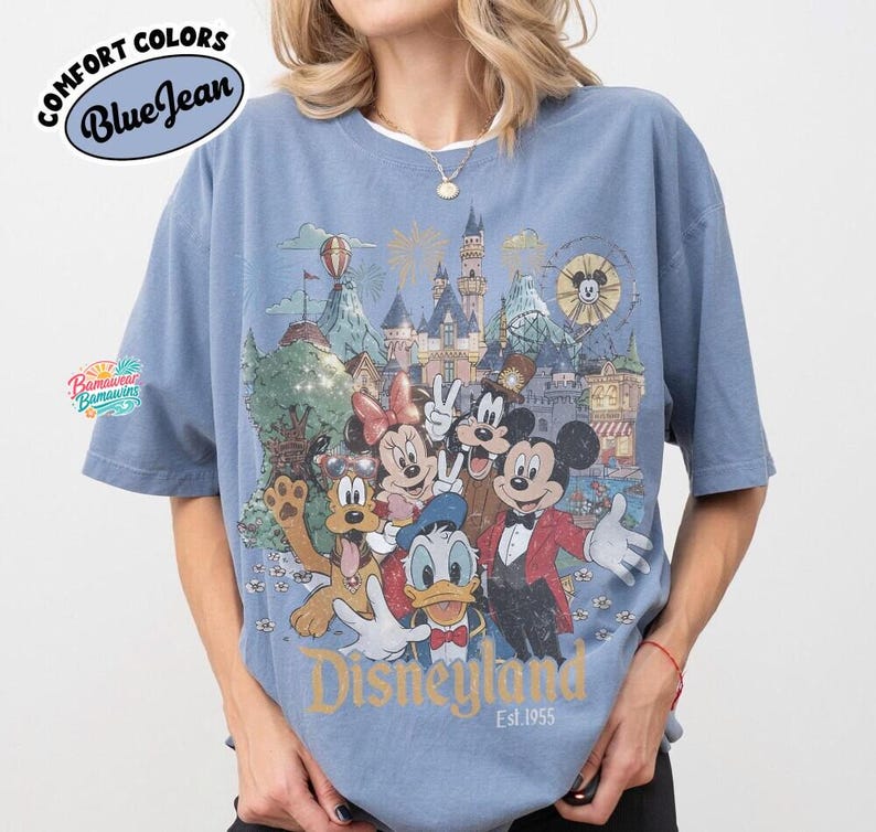 Comfort Color Vintage Disneyland California Shirt, Mickey and Friends Tee, Disney Trip Family Shirt, Disneyland Family Vacation Shirt image 6