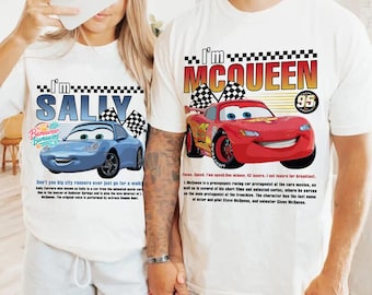 Camiseta retro de Rayo McQueen y Sally para parejas, camiseta de Cars Land de Pixar, camiseta a juego para parejas de Disneyland, camiseta de Radiator Springs, conjuntos para parejas