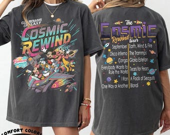 2-sided Mickey & Friends Guardians Of The Galaxy Cosmic Rewind T-Shirt, Epcot Center Family 2026 Trip, Retro Disney Ride Team Matching Tee