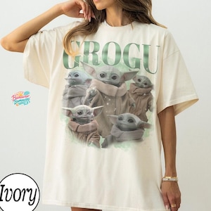 Vintage Disney starwars Grogu Comfort Colors Shirt, Disney Baby Yoda Tee, Retro Sci-Fi Graphic Tee, Mandalorian Gift Shirt, Cute Fan Tee image 1