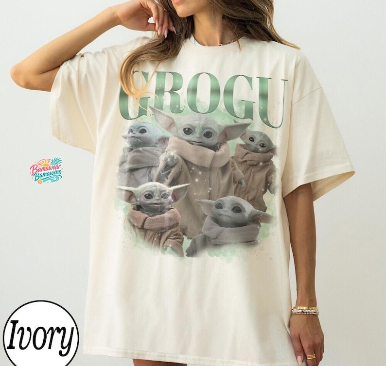 Vintage Disney starwars Grogu Comfort Colors Shirt, Disney Baby Yoda Tee, Retro Sci-Fi Graphic Tee, Mandalorian Gift Shirt, Cute Fan Tee image 1