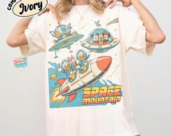 Vintage 90s Space Mountain Mickey And Friends Shirts, Tomorrowland Magic Kingdom Tee, WDW Disneyland Family Vacation Trip, Disney World Gift