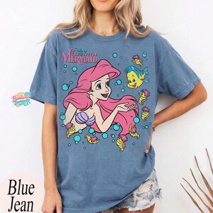Retro The Little Mermaid Ariel Princess & Flounder Bubble Poster Disney T-Shirt, Gift For Her, Ariel Princess Tee, WDW Disneyland Girl Trip image 6