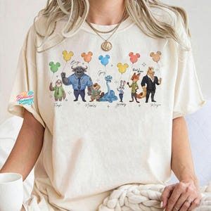 Camiseta de Disneyland Zootopia 2, Camiseta de Judy Hopps, Nick, Gary y Nibbles Bogo, Camiseta de globos de Mickey de Zootopia, Camisetas familiares a juego de Disneyland imagen 2