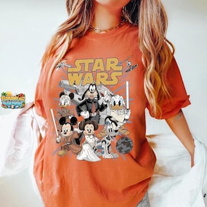 Retro Starwars Mickey & Friends Jedi Shirt, Sci-Fi Cartoon Design, Disneyworld Fan Gift, Family Vacation Digital Download image 3