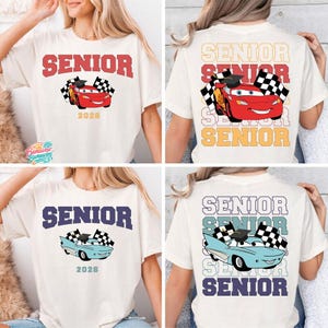 Pixar Cars Senior 2026 Shirt, Lightening McQueen Tow Mater T-Shirt, Disneyland Graduation 2026 Tee, Disneyland Class Of 2026 Graduation Trip image 2