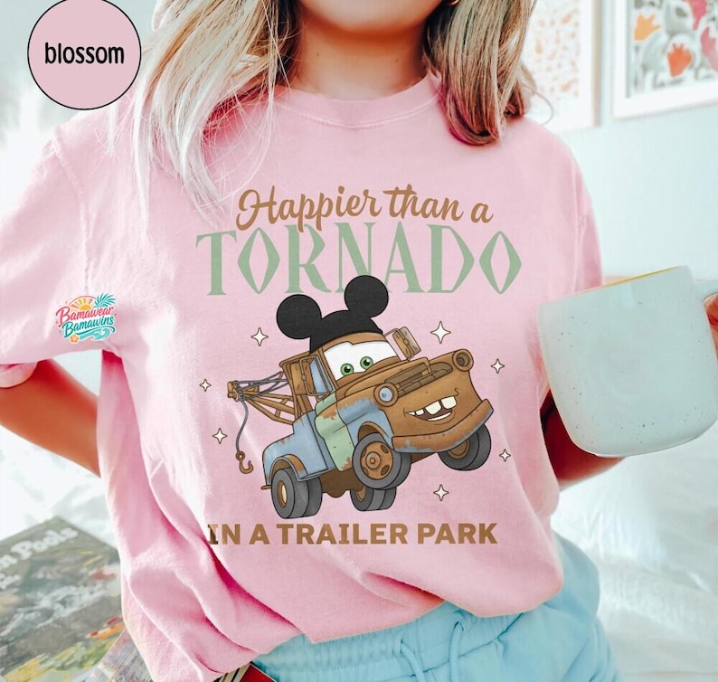 Funny Tornado Trailer Park Tow Mater Shirt, Mickey Ears Retro Trip, Cars Land Vacation Tee, Matching Magic Kingdom Apparel, Park Top image 2