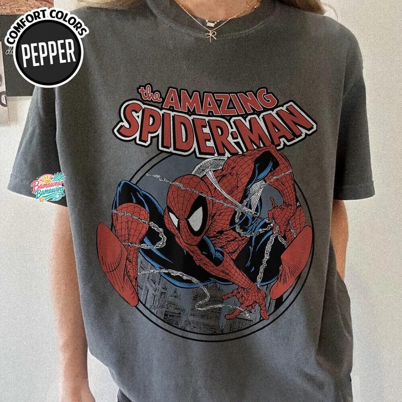The Amazing Spidey-Man Shirt, Retro Peter Parker Tee, Vintage Comic Graphic Top, Comfort Colors Tee, Superhero Gift for Her, Marvel Fan Gift image 1