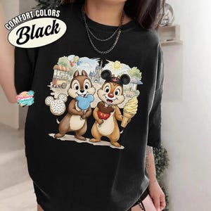 Chip and Dale Disneyland Shirt, Mickey Snacks Theme Park Tee, Comfort Colors Disneyland Trip Top, Walt Disneyland World Apparel image 4