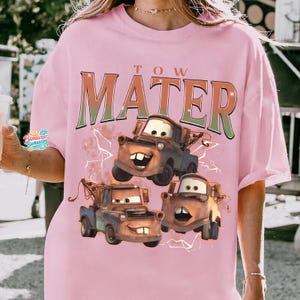 Vintage Bootleg Tow Mater Shirt, Radiator Springs Disneyland Cars Comfort Colors Tee, Disneyland Family Trip 2026 Tees image 6
