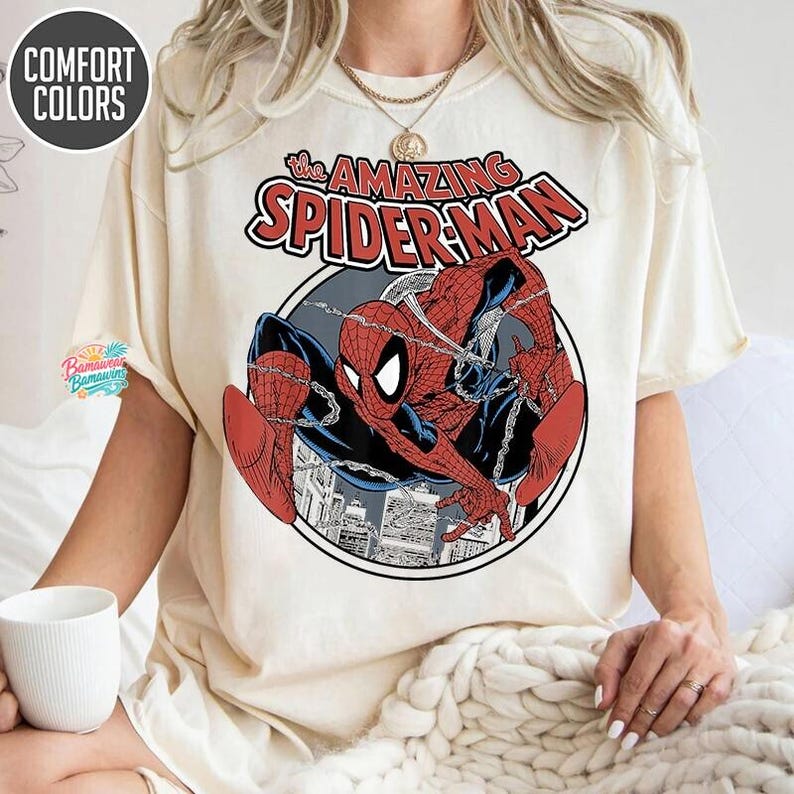 The Amazing Spidey-Man Shirt, Retro Peter Parker Tee, Vintage Comic Graphic Top, Comfort Colors Tee, Superhero Gift for Her, Marvel Fan Gift image 4