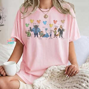 Camiseta de Disneyland Zootopia 2, Camiseta de Judy Hopps, Nick, Gary y Nibbles Bogo, Camiseta de globos de Mickey de Zootopia, Camisetas familiares a juego de Disneyland imagen 4