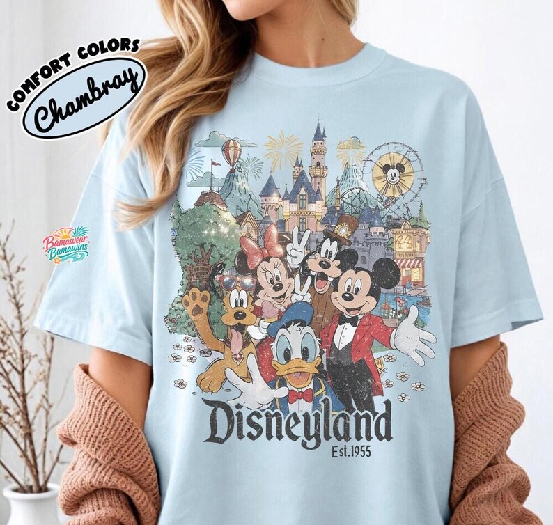 Comfort Color Vintage Disneyland California Shirt, Mickey and Friends Tee, Disney Trip Family Shirt, Disneyland Family Vacation Shirt image 5