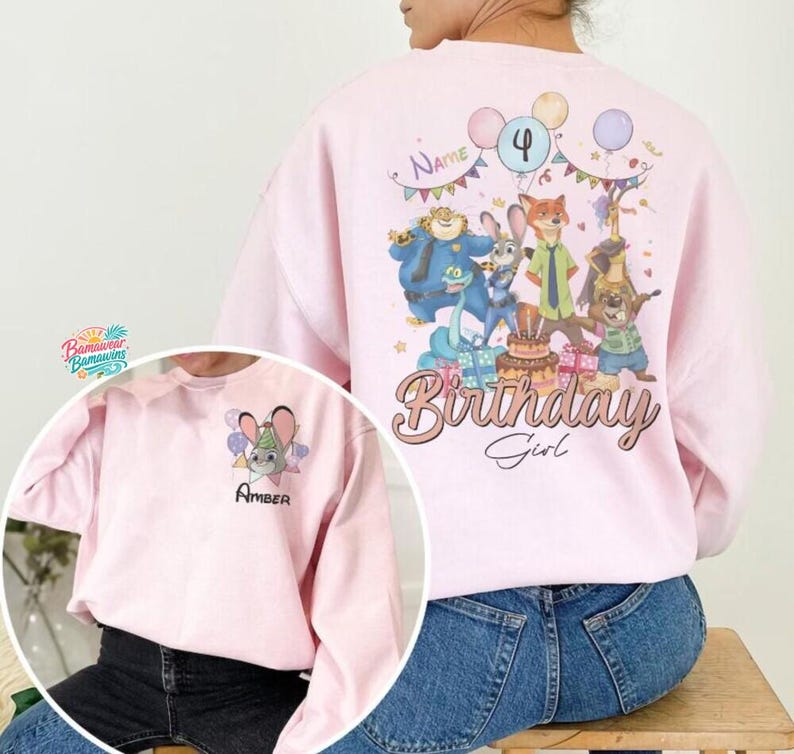 Personalized Name Age Zootopia Birthday Boy Shirt, Disneyland Judy Hopps Nick Wilde Gary De'Snake Birthday Squad Gift, Disneyland Family Tee image 3