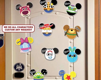 Aimant de porte personnalisé Disney Toy Story croisière, nom personnalisé décoration de cabine DCL, aimant de marin Mickey Minnie Stitch, cadeau bateau de croisière