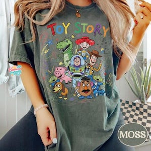 Comfort Colors Vintage Toy Story Kids Shirt, Childlike Drawing Woody Buzz Tee, You've Got a Friend in Me Pixar Top, Disney Family Trip Tee image 5