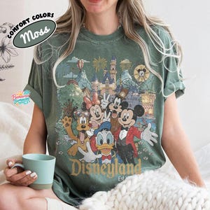 Comfort Color Vintage Disneyland California Shirt, Mickey and Friends Tee, Disney Trip Family Shirt, Disneyland Family Vacation Shirt image 4