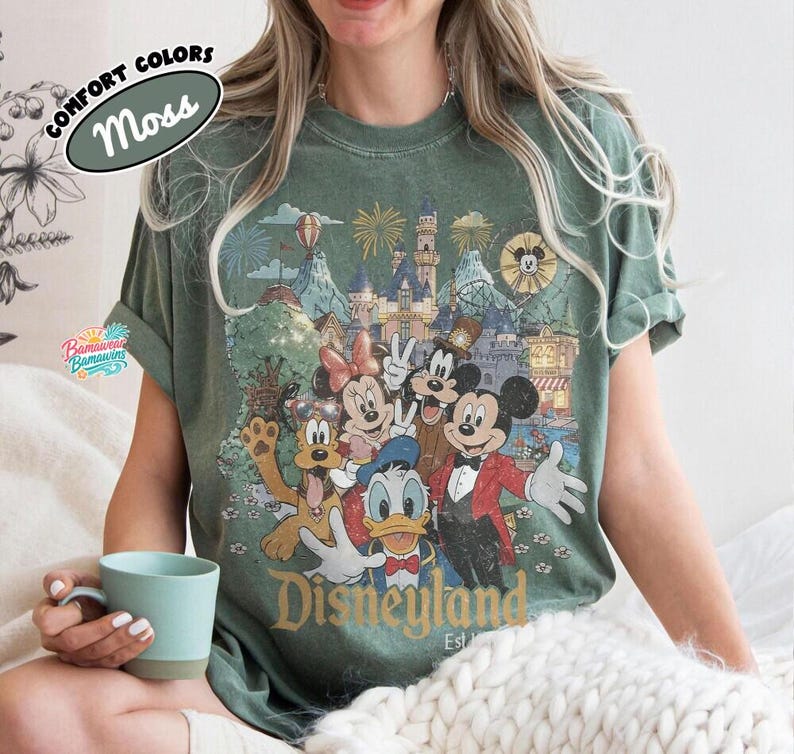 Comfort Color Vintage Disneyland California Shirt, Mickey and Friends Tee, Disney Trip Family Shirt, Disneyland Family Vacation Shirt image 4