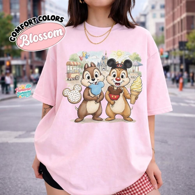 Chip and Dale Disneyland Shirt, Mickey Snacks Theme Park Tee, Comfort Colors Disneyland Trip Top, Walt Disneyland World Apparel image 7