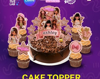 Adorno para pastel y cupcakes "Vístete para impresionar", Fiesta de cumpleaños de moda para niñas de Roblox, Cumpleaños de niña de Roblox, Cumpleaños de niñas glamorosas, Descarga digital
