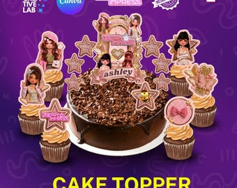 Adorno para pastel y cupcakes "Vístete para impresionar", Fiesta de cumpleaños de moda para niñas de Roblox, Cumpleaños de niña de Roblox, Cumpleaños de niñas glamorosas, Descarga digital